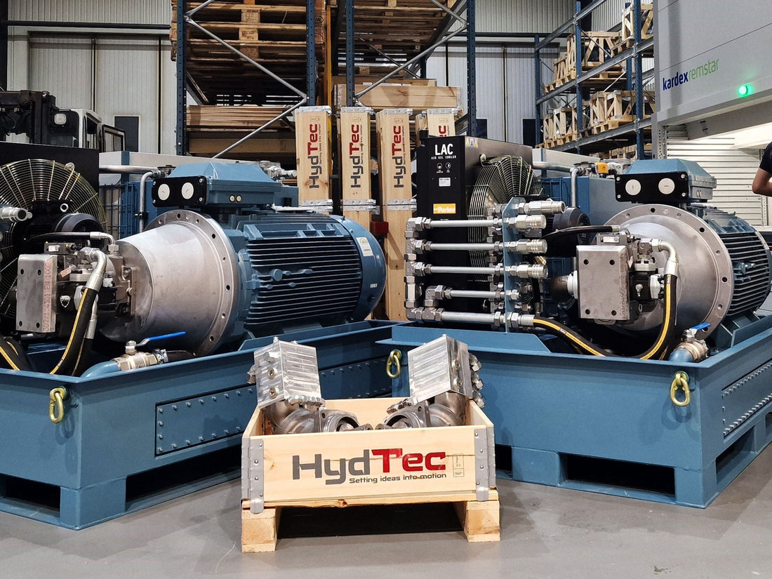 Serial hydraulic power units for electrical testing